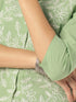 Light Green Pure Cotton Embroidered A-line Tunic